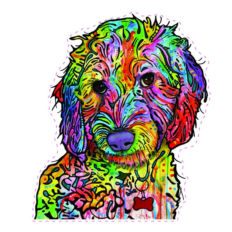 Enjoy It Dean Russo Labradoodle Car Stickers, Outdoor Rated Vinyl Sticker Decals for Windows, Bumpers, Laptops or Crafts - 2 Pieces - Image 1